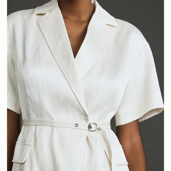 4SI3NNA LORENZO SHORT-SLEEVE BELTED MINI BLAZER DRESS - Picture 4 of 9